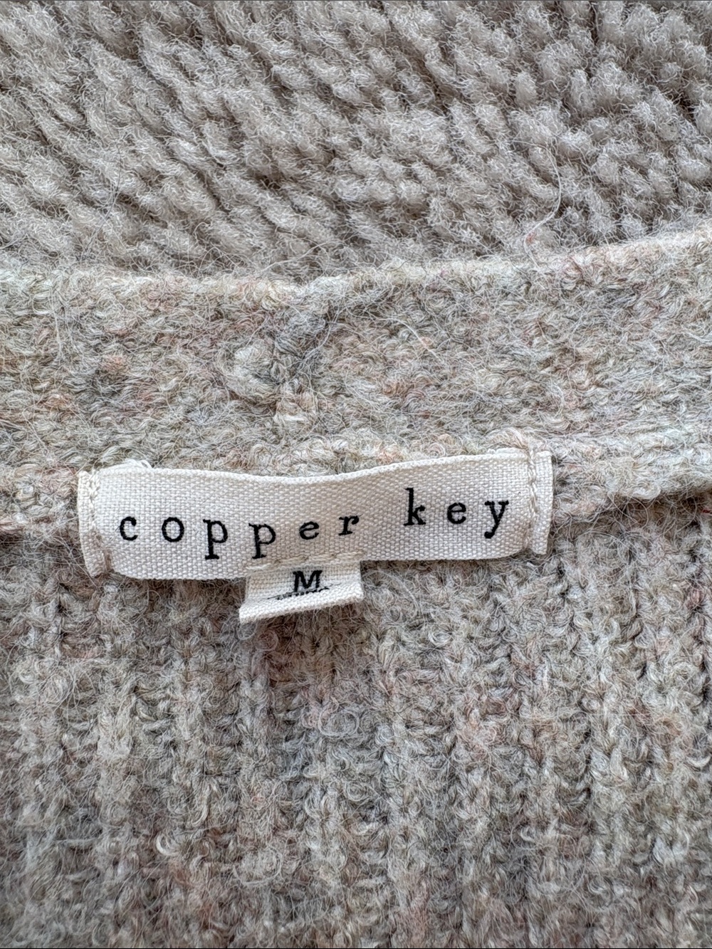 Copper Key Oatmeal Ribbed Button-Front Cardigan - Picture 2 of 2